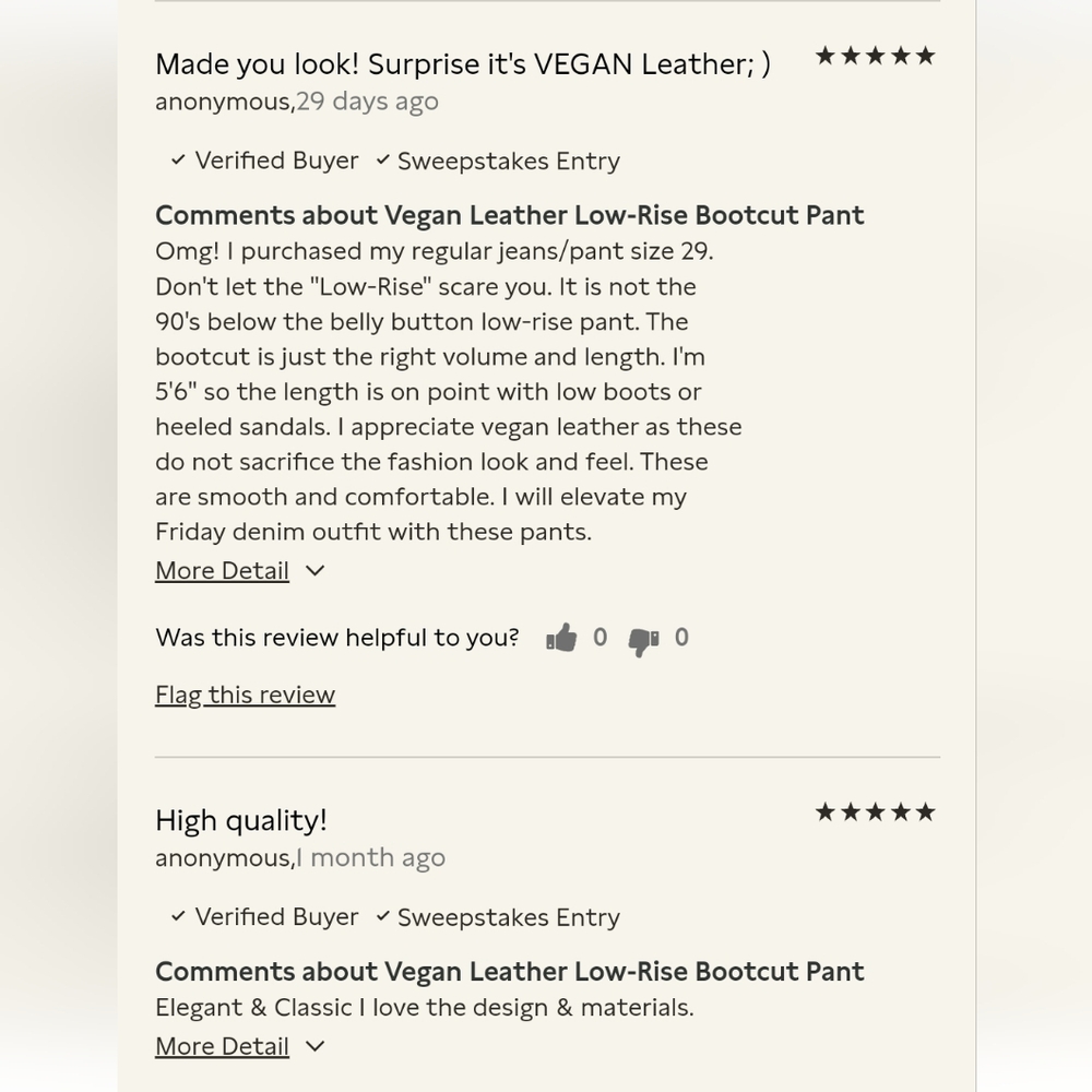 NWT BANANA REPUBLIC | Vegan Leather Bootcut Pants - Picture 5 of 5